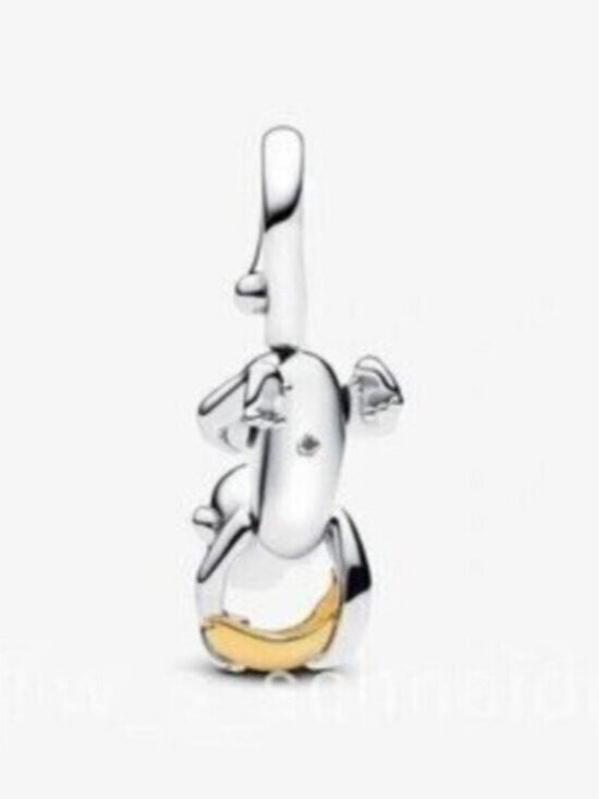 Pandora Two-tone Movable Monkey Dangle Charm - Picture 2 of 4